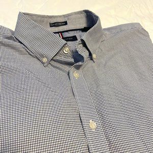 Tommy Hilfiger Button Plaid Down Long Sleeve Men's Dress Shirt